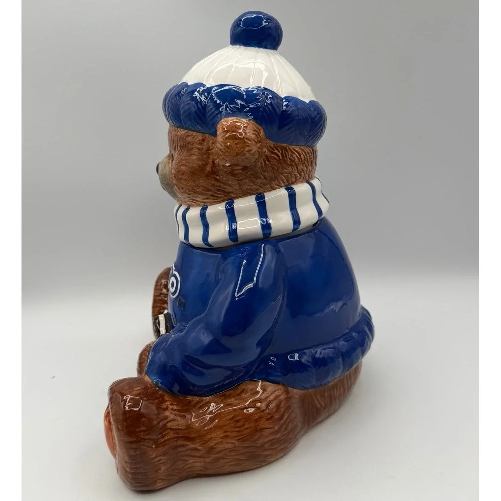 Oreo Bear Cookie Jar Houston Harvest 2001 Fourth Series Ceramic Blue White